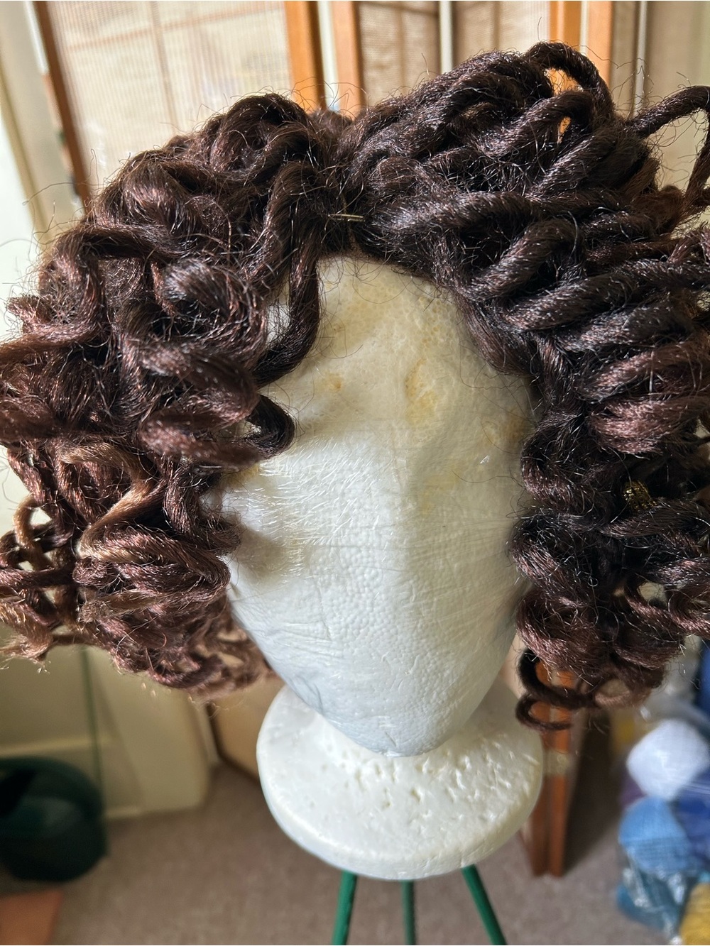 Synthetic Curly Loc Wig in Dark Brown - Women Hair